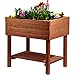 Produktbild dobar® 58270e breites Hochbeet Kubus Massiv-Holz mit Ablageboden | Salatbeet Bausatz für Gemüse | Erhöhtes Gemüsebeet Garten & Balkon | Anzuchtbeet mit Füßen | 80 x 60 x 80 cm | Braun