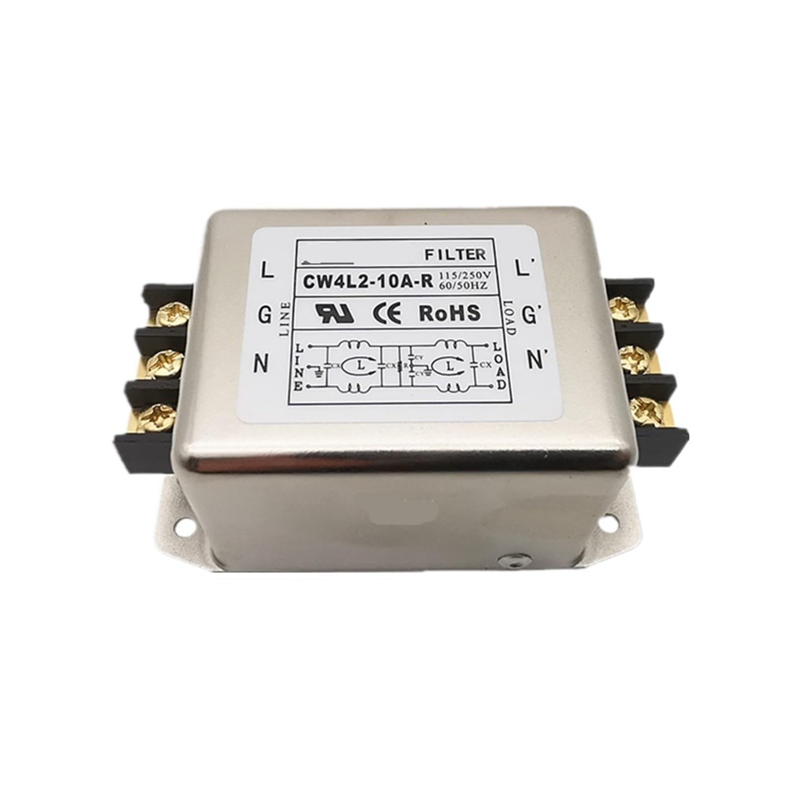 WBBAYDRFR Single-Phase Terminal Block Power Filter CW4L2-10A-R 220V 10A 20A 30A(CW4L2-10A-R 10A)
