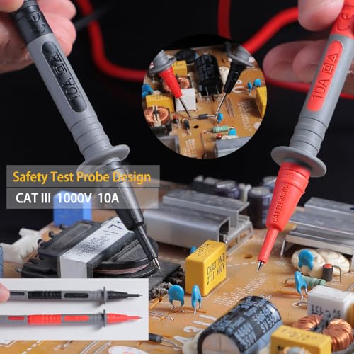 Image of TKDMR 18Pcs Soft Silicone Electrician Test Leads Kit CAT III 1000V & CAT IV 600V with Alligator Clips and Needle Probe,5 Colors Jumper Wires
