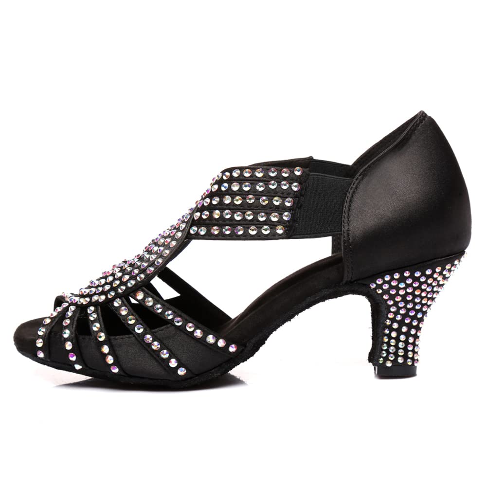 HIPPOSEUS Scarpe da Ballo per Salsa Bachata Serate Danzanti Latino Americano Donna Ballare Tacco 6 cm