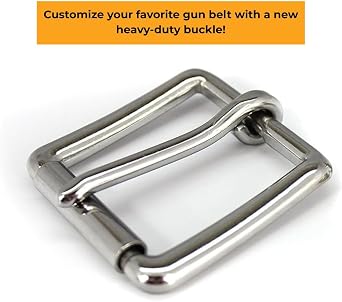 Heavy Duty Buckle Set with Chicago Screws - Durable Metal Replacement Buckle Hardware (Stainless Steel, Paul Revere)