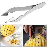 Color: plateado. Cuchillo de piña de acero inoxidable, cortador de frutas, pelador de piñas, clip de semillas, herramientas de cocina