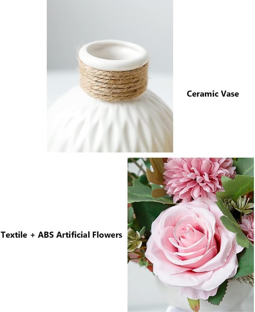 Fiori Artificiali Misti, Eleganti Fiori Finti, Vaso Creativo, Decorazione per Tavolo da Matrimonio, centrotavola per Matrimonio, Bouquet, Decorazioni