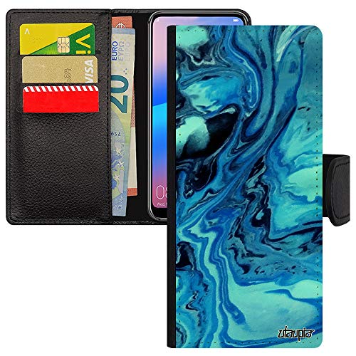 Coque Samsung Note 20 Ultra rigide bleue à motif marbre artistique