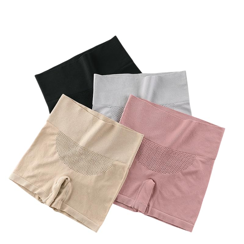 aurasoft Women's High-Waist Tummy Control Shapewear Shorts, Cotton Blend, Medium, Breathable, Brief Style, Mid Rise (in, Alpha, L, 1, Multi) Multicolour-picture-16