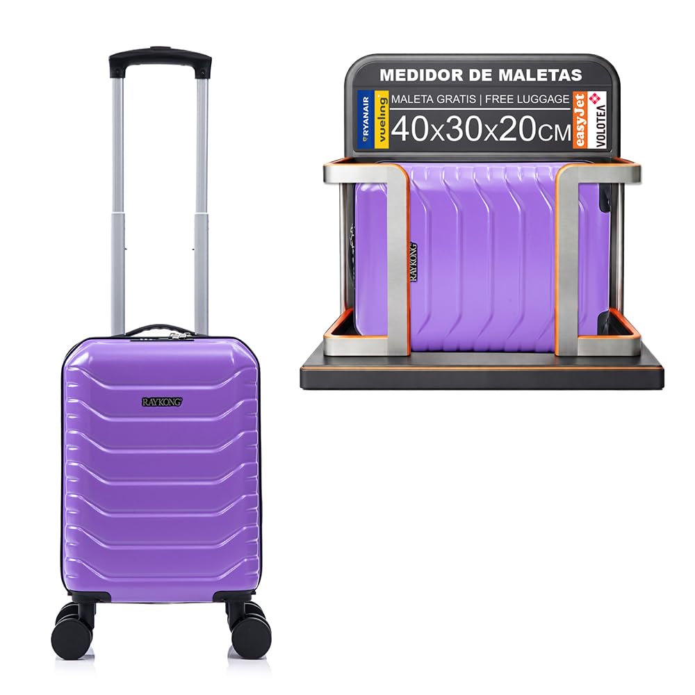 RAYKONG Maleta de Cabina ABS 40x30x20(24L)|Capacidad Maxima| Equipaje de Mano con Ruedas Desmontables para Ryanair | Vueling | EasyJet - RosaDorada — view 8