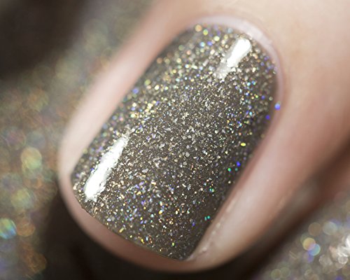 Image of ILNP Alexander - Khaki Olive Green Holographic Nail Polish, Neutral Earth Tone, Chip Resistant Manicure, Non-Toxic Nail Lacquer, Vegan, Cruelty Free, 12ml