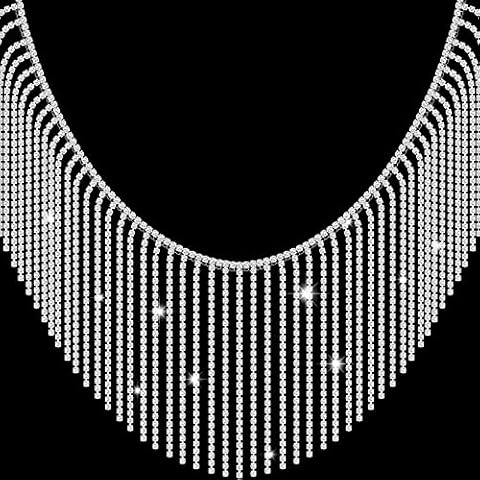 2 Yard Rhinestone Fringe Trim for Sewing Crafts and Wedding Party Cover