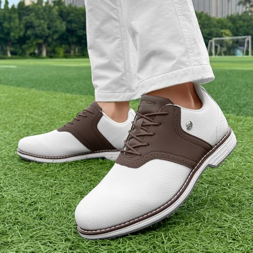 Image of Golf Shoes Men Spikes Classic Golf Footwears Male Walking Sneakers for Golfers Size 7-14