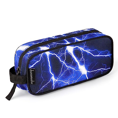 Image of Choco Mocha Kids Pencil Case for Boys, Soft Zipper Pencil Pouch for Boys, Kids Pencil Case for School Lightning Pencil Bag for Toddler Boy, Blue