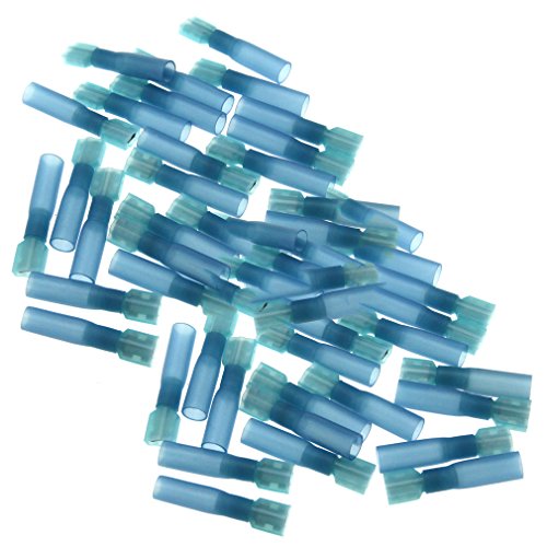 Terminales faston azul 6.3 mm macho y hembra termorretráctiles cableado eléctrico 50 uds