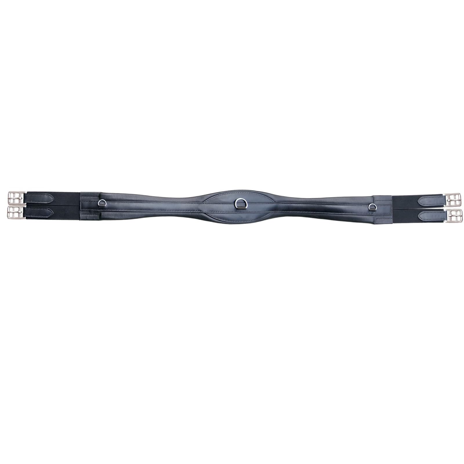 Euroriding Sattelgurt Calais Langgurt 3 D-Ringen schwarz Euro Club mit Elastik (135 cm)