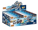 Cogo Juego Bloques Construcción Pack 8 Paquetes Buque Guerra y Robot Combate Colección Military. Incluye: Coche, Camión, Avión, Helicóptero, Barco, Submarino y Tanque. Regalo Ideal