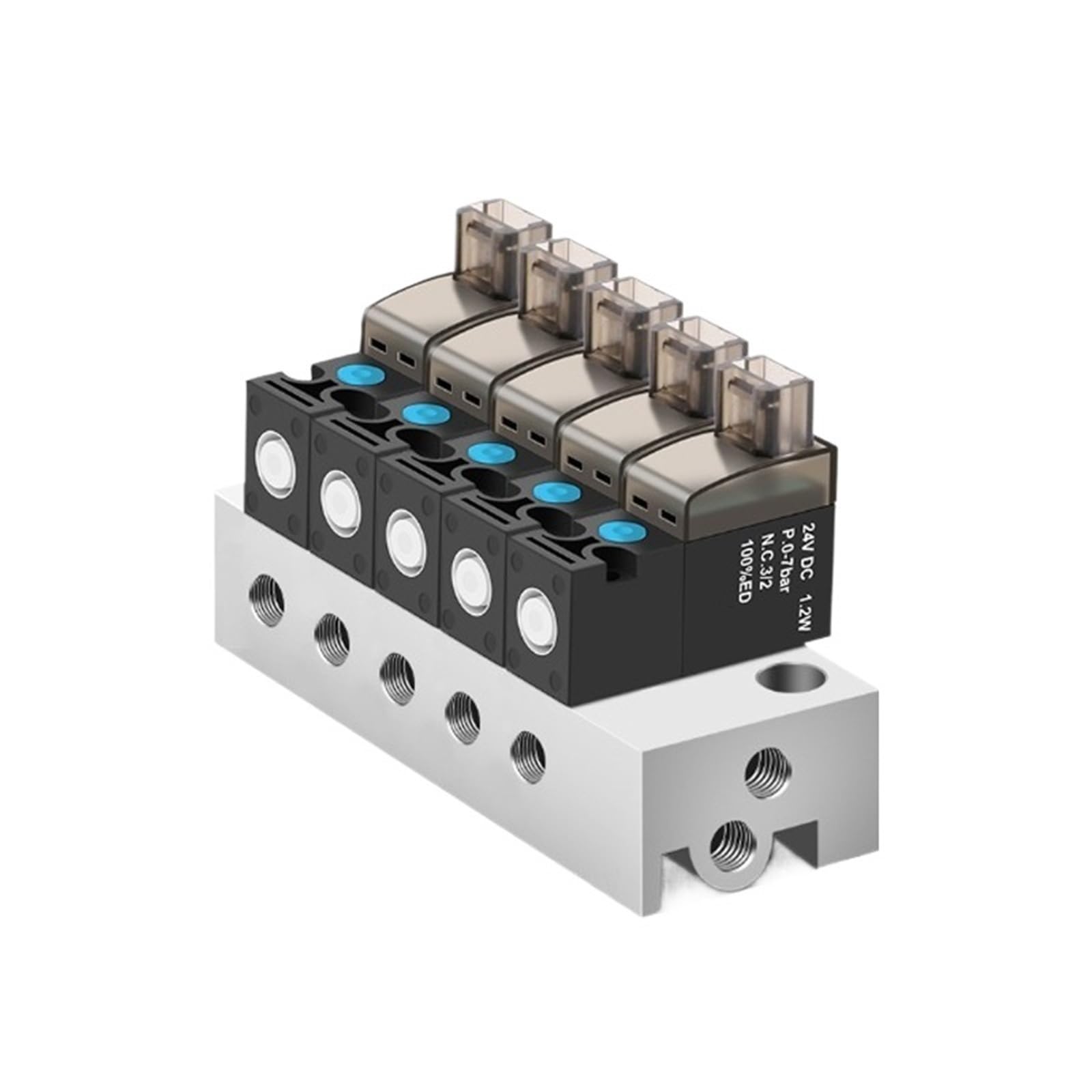 Électrovanne normalement fermée 10 mm pour montage pneumatique compact