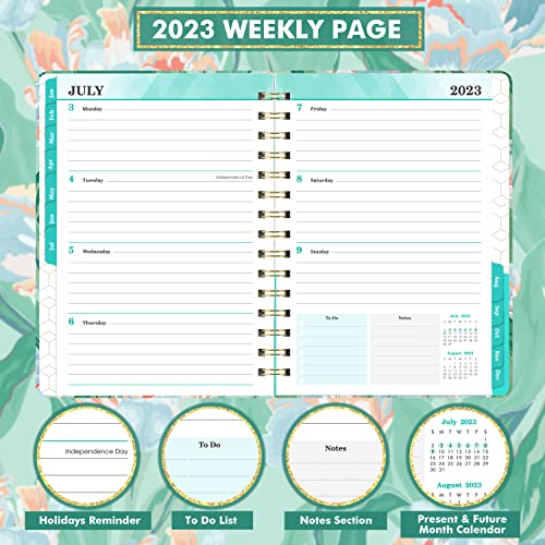 Planner 2023-2024 - Jul 2023 - Jun 2024, Academic Planner 2023-2024, 8.4'' X 6.4", Weekly And Monthly Planner With Monthly Tabs, Twin-Wire Binding, Inner Pocket, Premium Thick Paper, Flexible Cover - Green #TOP3