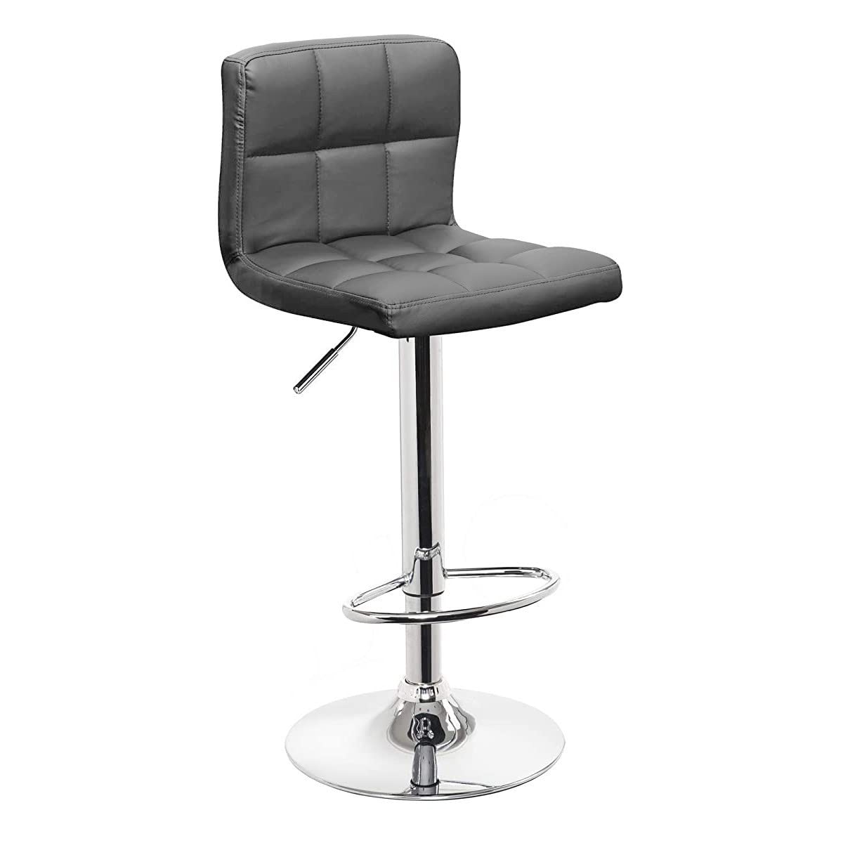 Totò Piccinni Sgabello Bar con schienale COLORADO girevole 360° regolabile in altezza (Grigio 1 Pz)