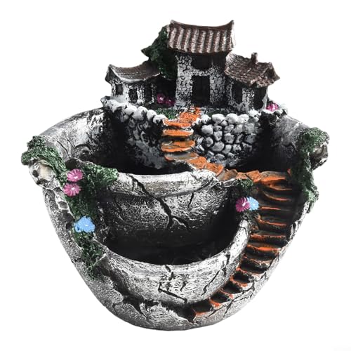 Creative 17 5 x 17 x 16 cm Vaso da fiori da giardino con design multi stanza per piantare deliziosi giardini in miniatura (argento)