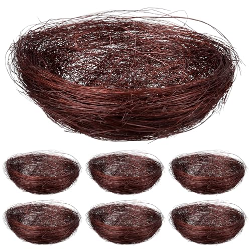 HANABASS 20 Pcs Artificial Bird Nests 4.7 Inch Empty Woven Nest Decor for Easter Crafts Spring Table Centrepiece Photography Props Garden Ornament