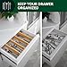 Bamboo Drawer Dividers Organizers, Adjustable Drawer Separator Splitters, 17–22 Inches Expandable Drawer Divider Organizer for Large Utensils, Kitchen, Bedroom, Dresser & Office Drawers 4-Pack