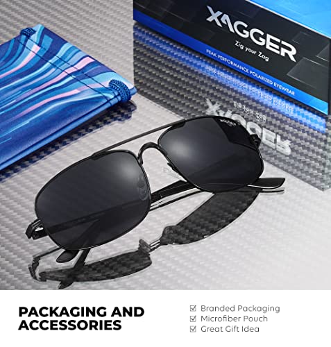 Image of Polarized Brow Bar Aviator Sunglasses for Men Pilot Military Style Metal Frame Driving Shades UV400