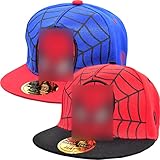 Kinder Cap simyron Superheld Baseball Cap für Kinder Geschenk für Jungen Mädchen Kappe Baseball Cap Avengers Basecap Kinder-Geburtstag Schule Sport Sonnenschutz (Rot und Blau)