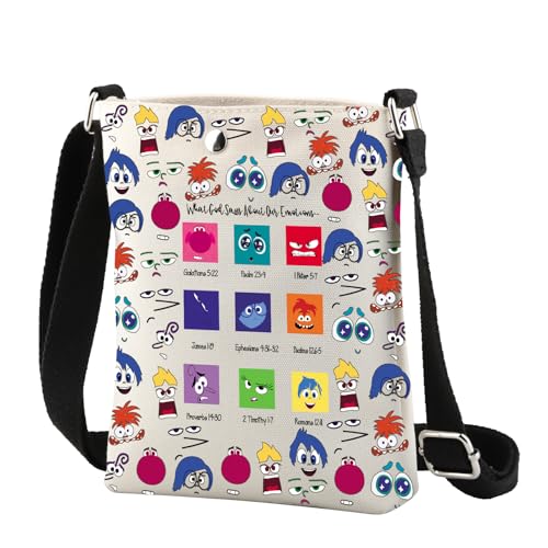 CMNIM Cartoon Face Emotions Crossbody Bag Inside Characters Gift Inside Cartoon Inspired Gifts for Friends Cartoon Fans Gift