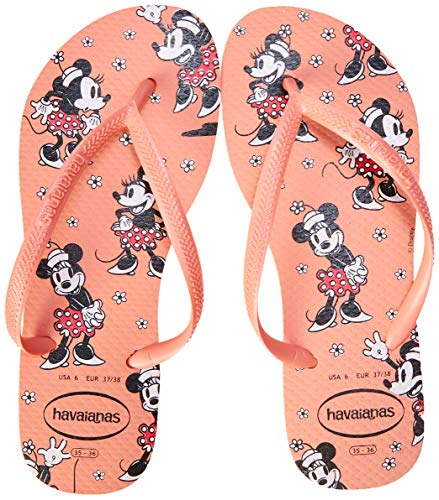 Chinelo Havaianas, Slim Disney, Feminino, Rosa Seda, 35/36