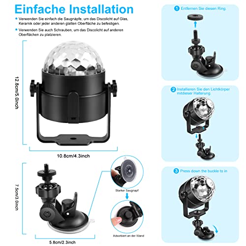 Boule Disco 2 Pack RVB rotative pour ambiance de fête à la maison - 5