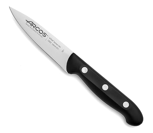 ARCOS Cuchillo de pelar de acero inoxidable de 4 pulgadas. Cuchillo de cocina profesional para pelar frutas y verduras. Mango ergonĂłmico de ARCOS Cuchillo de pelar de acero inoxidable de 4 pulgadas. Cuchillo de cocina profesional para pelar frutas y verduras. Mango ergonĂłmico de