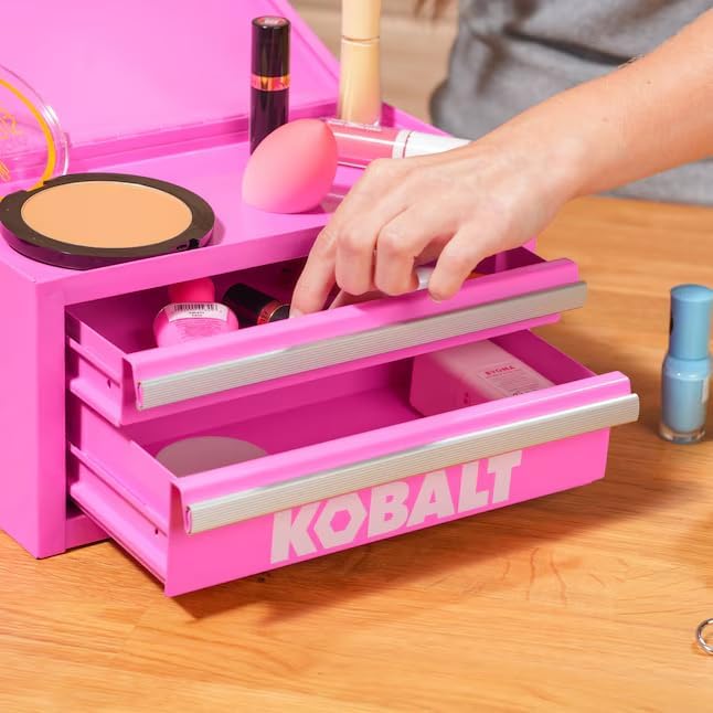 Mini 2-Drawer Bubble Gum Pink Steel Tool Box