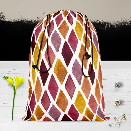 Image of ArtzFolio Checked D2 | Reusable Sack Bag | Bag for Gym, Storage, Vegetable & Travel