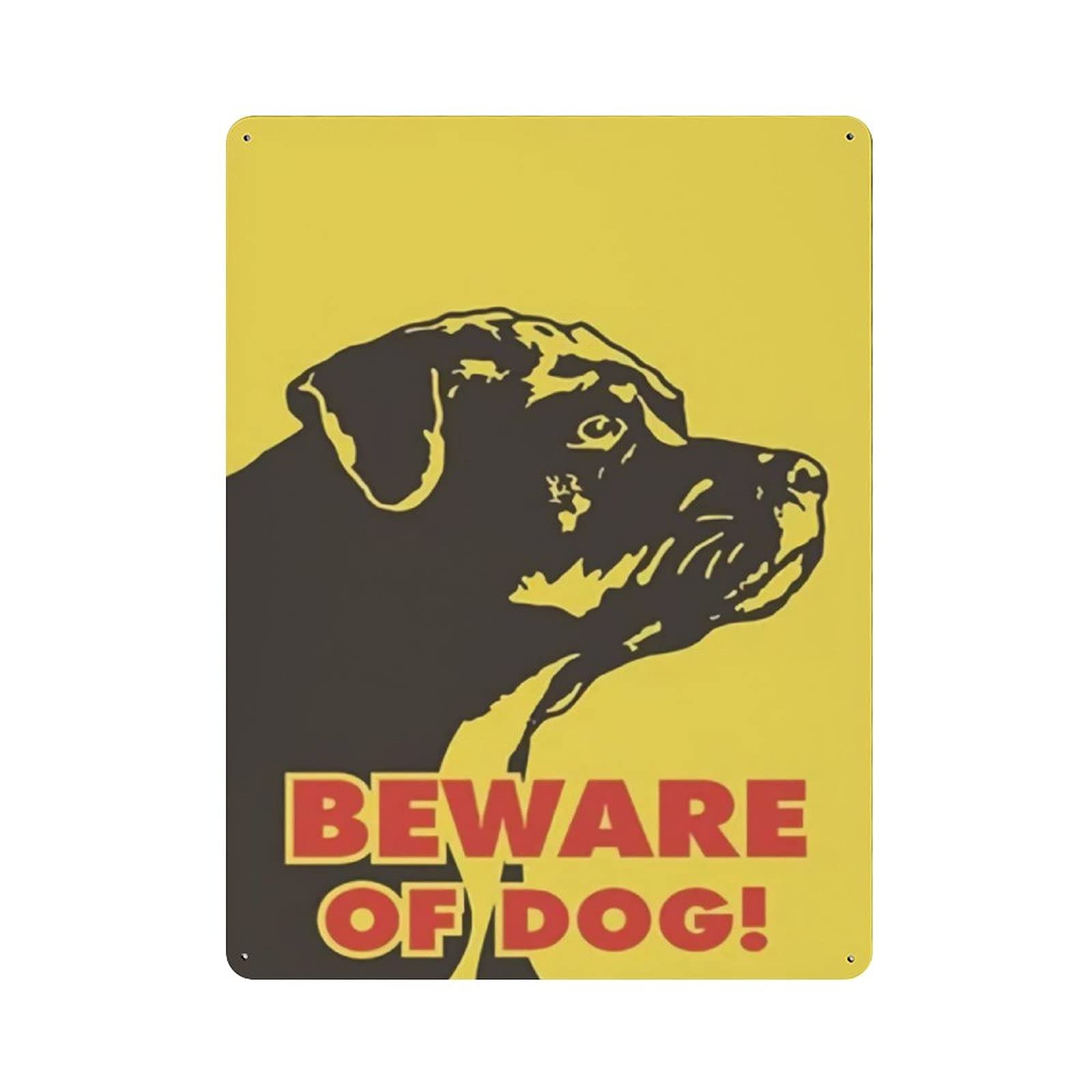 Metal Tin Sign Beware of Dog Vintage Tin Poster Metal Sign Wall Decoration Country Kitchen Home Garage Decor 16"x12"