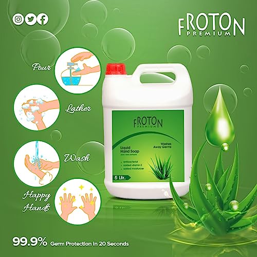 Image of Organic pH-Balance Moisturizing Aloevera Liquid Hand Wash with Refreshing Fragrance, Complete Protection for Soft & Gentle Hands (Aloe Vera(5L))