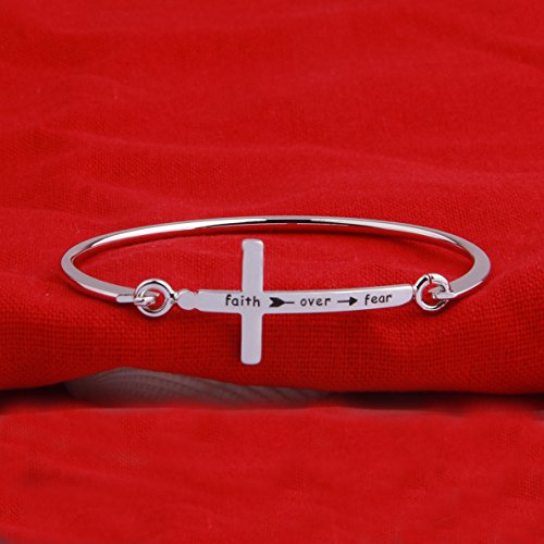 Zuo Bao Christian Bracelet Faith Bracelet Let Your Faith be Bigger Than Your Fear Cross Bracelet Religious Jewelry Gift for Her4