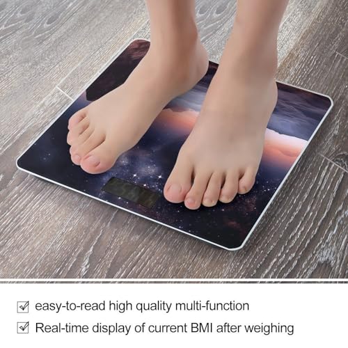 Báscula digital de baño Galaxy Nature Planet con pantalla LCD y vidrio templado miniatura 5