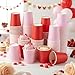 Roshtia 120 Pcs Valentine Day Disposable Paper Cups 8oz pink and red Drinking Cups for Coffee Juice Hot or Cold Drinks Funny holiday Party Restaurant Business Supplies Decoration