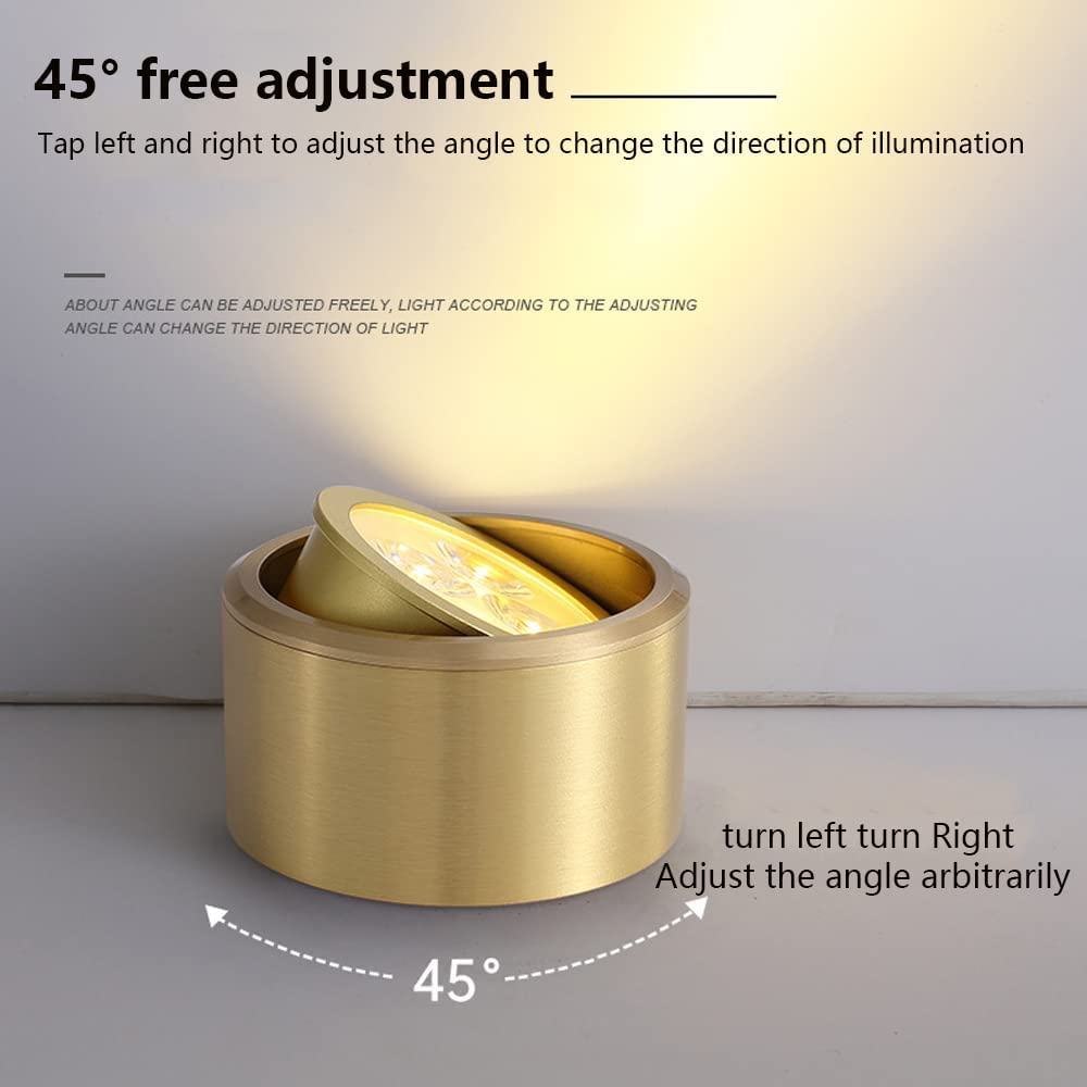 Oprawa Sufitowa Led Downlight H65, Mosiężna, Ultracienka, Montowana Na Powierzchni, Punktowa, Sufitowa, 3W, 5W7W, 9W, Źródło Światła Led/Cob, Napięcie, Den, Sal(Światło Neutralne-5W)