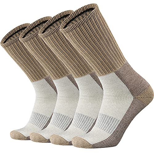 ONKE Men s Merino Wool Moisture Wicking Control Steel Toe Work Boot Outdoor Hiking Extra Thermal Heavy Cushion Crew Socks(Camel XL)