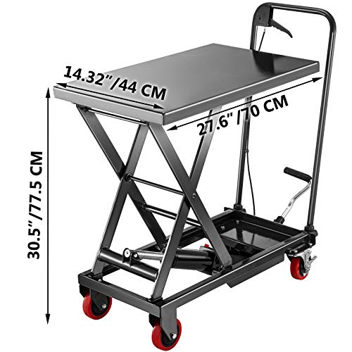 image for BestEquip Hydraulic Scissor 500LBS Capacity, Cart Lift Table Cart 28.5