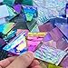 ILLUCKAI 2.2lb Iridescent Stained Glass Sheets, Irregular Mosaic Glass Pieces, Broken Stained Glass Scraps for Mosaic Making and Home Decor, Assorted Iridizing Colors and Shapes