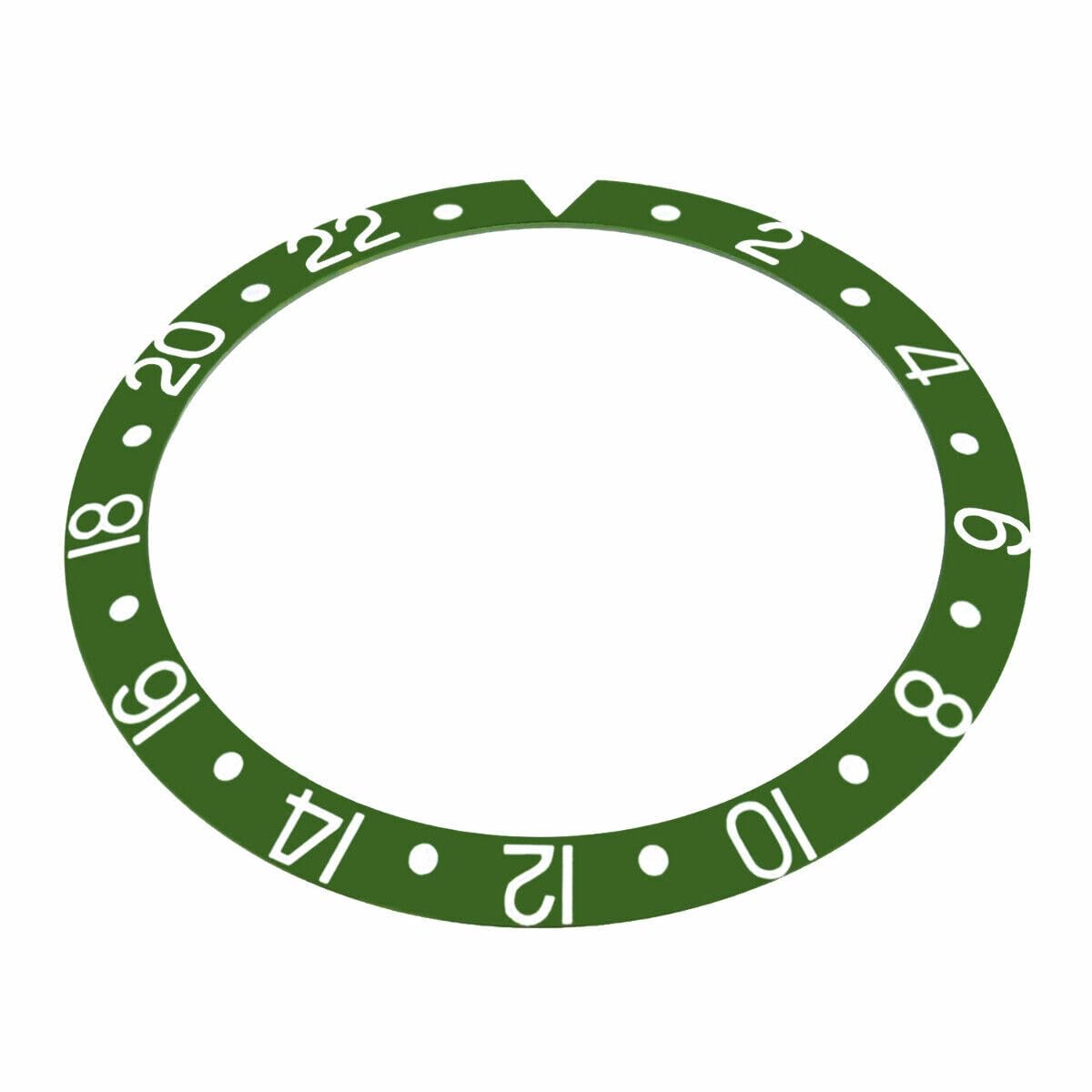 Ewatchparts Bezel Insert Compatible With 40mm Invicta Pro Diver Automatic Watch Green With Silver Font