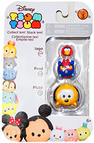 Disney Tsum Tsum Series 3 Iago, Fred & Pluto 1 Minifigure 3-Pack #328, 350 & 112