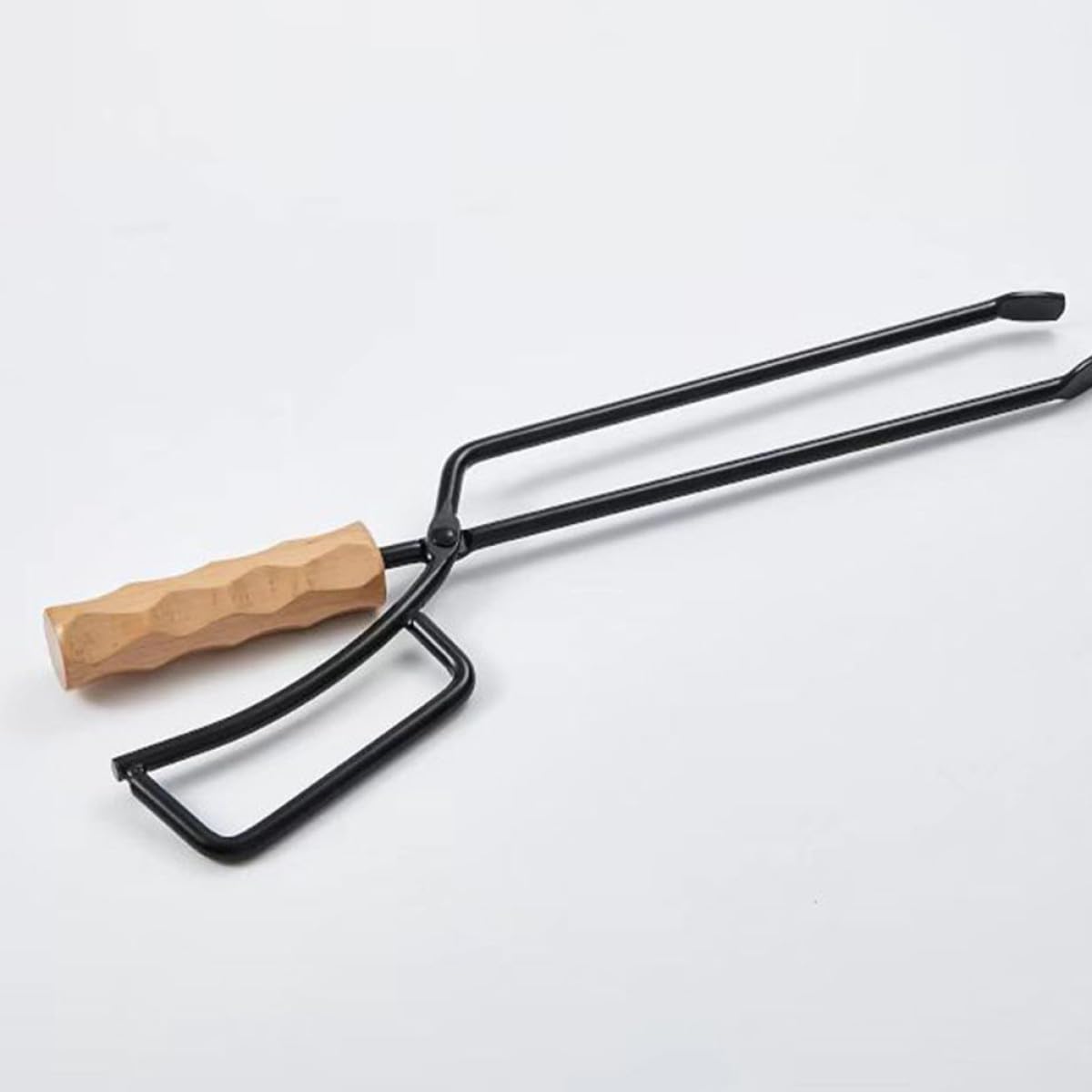 Artibetter Pinza per Barbecue in Ferro e Legno Alta Durezza, Utensile per Spostare la Legna, Adatta per Campeggio e Caminetti Interni