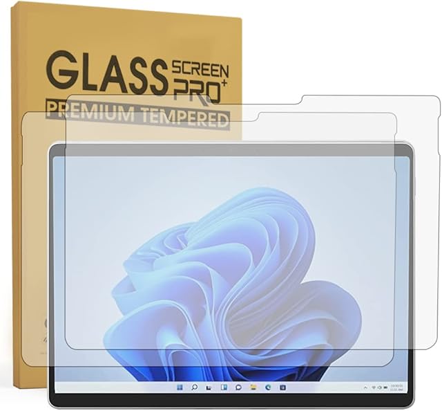 ZenRich (2 Pack) Tempered Glass Screen Protector for Surface Pro 9 /Surface Pro 8 /Surface Pro X Glass Screen Film with 9H Hardness/Case Friendly/for Surface Pen