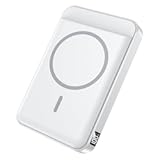 Portable Charger,10000mAh Power Bank with Type-C 20W PD Fast Charging, Lightweight and Slim Wireless Portable Charger, LED Display for Magsafe Battery Pack for iPhone 16/15/14/13/12, White