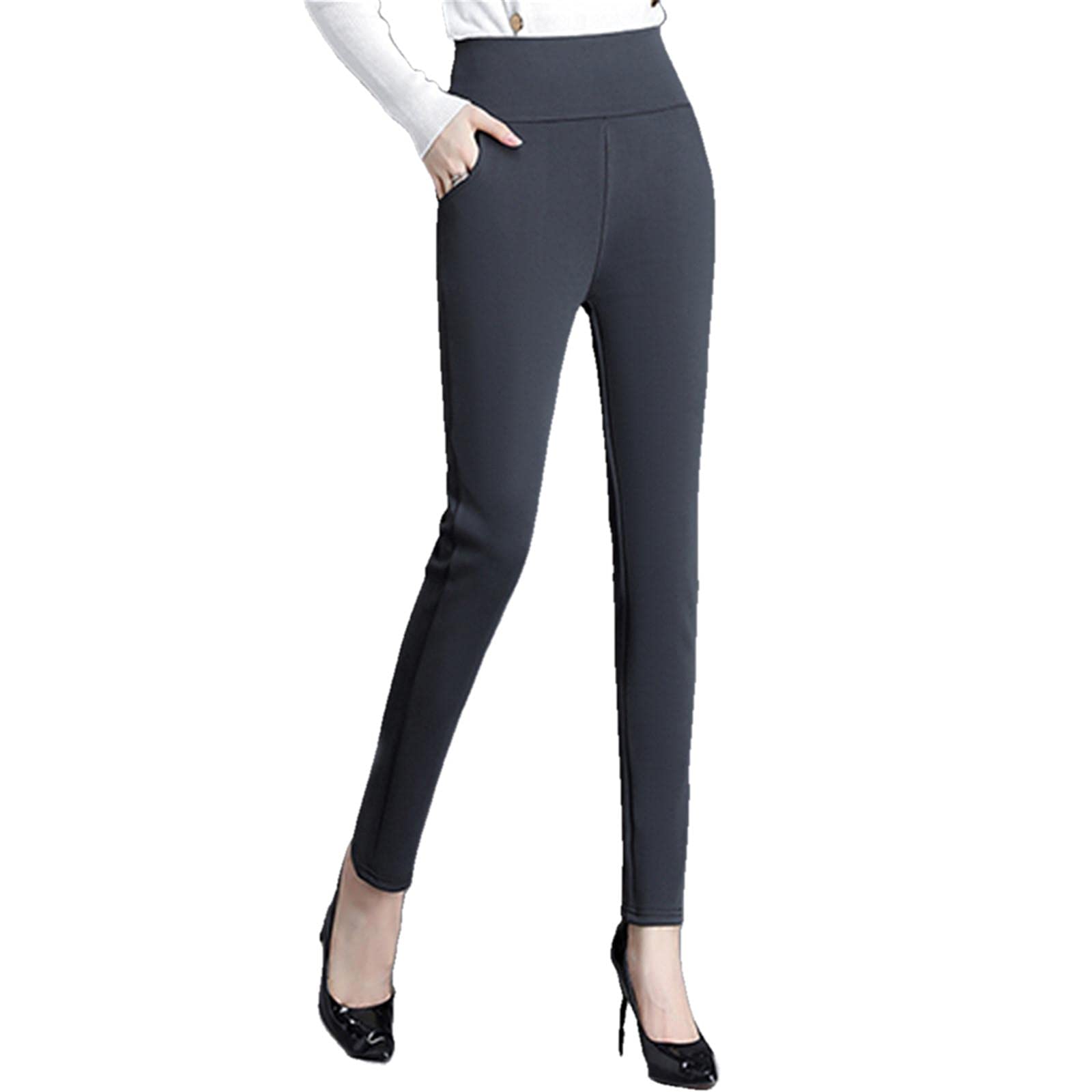 UKKO Leggings Polaire Femme Pantalon d'hiver pour Femmes Plus Taille Cachemire Épaissir Les Pantalons en Molleton