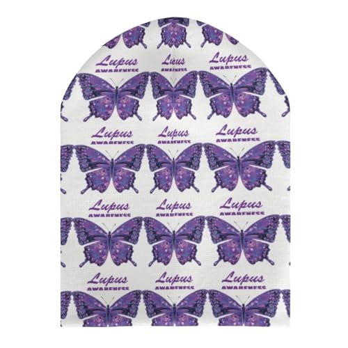 May is Lupus Awareness Month Kids Beanie Hat for for Girls Boys Children Cap Winter Knitted Chemo Cancer Headwear Accessories Gifts Decoration Black3