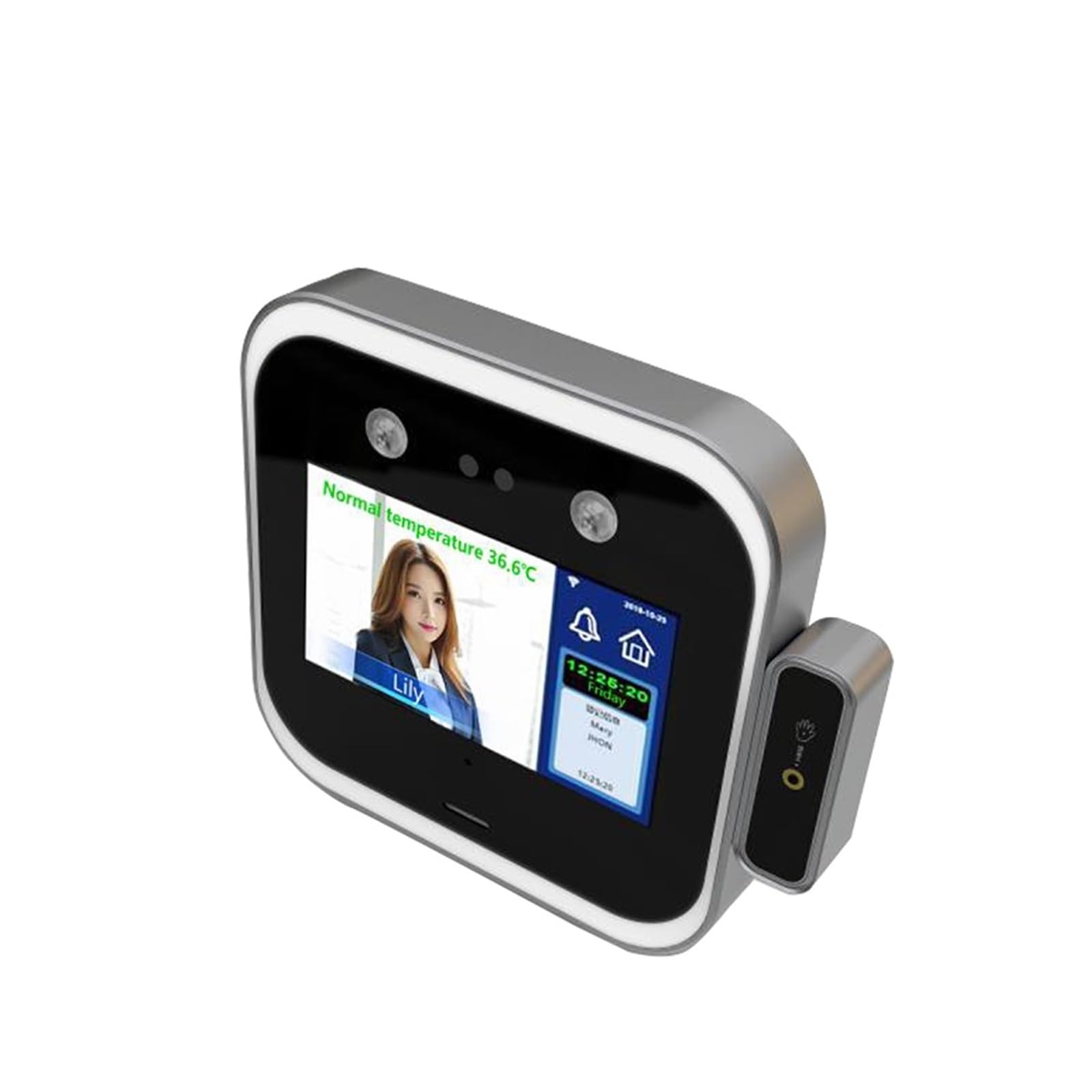 CVFRDD 5.0 Touchscreen Face Recognition Wrist Temperature Measurement Detector Face Password Biometric Intelligent Attendance Machine