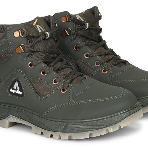 Image of Aqualite Premium ATR-102 Trekking Boot Shoes with Lace-Up, Lightweight & Comfort Insole for Men
