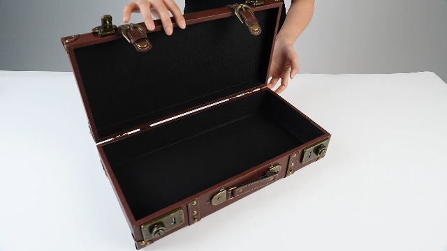 Valise Rangement En Bois Vintage - 9.4x6.8x4.7 Pouces, Coffret Décoratif Avec Sangles - Décoration Maison Ou Accessoire Photo - 4